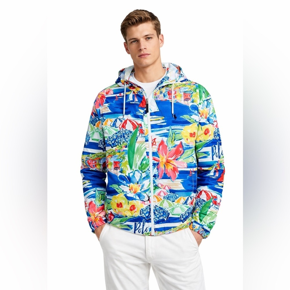 RALPH LAUREN Packable Riviera-Print Jacket (Sur La Plage,XL), X-Large